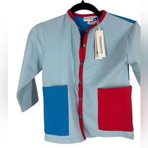 NWT moromini cardigan organic big pockets size 116-122.  US 6-7